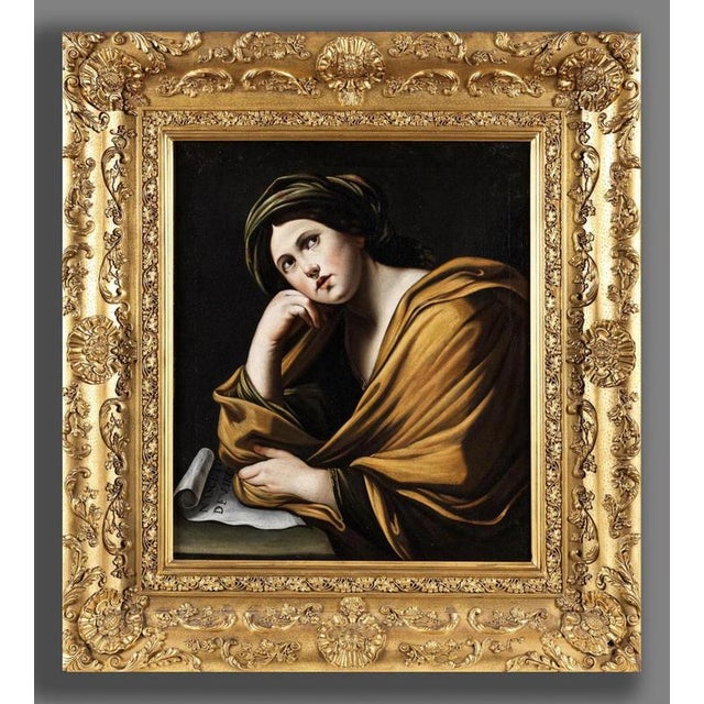 Francesco cozza, 1605 – 1682 rome, attributed the sibyl of tiburto oil on canvas. Reinforced. 76 x 65 cm. In frame with...