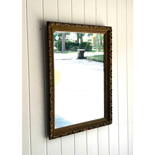 Art Deco 1930s Large Rectangular Giltwood-Frame Mirror For Sale - Image 3 of 5