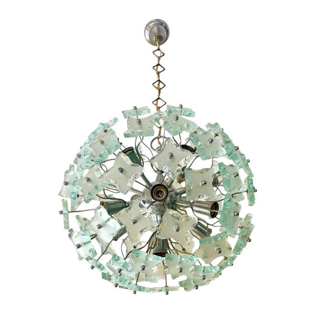 Sputnik Cut-Glass 13-Bulb Chandelier attributed to Fontana Arte, 1960s For Sale - Image 13 of 13