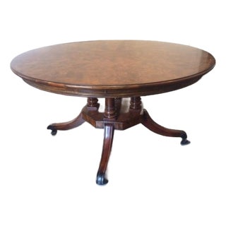 Gorgeous Theodore Alexander Essential Mahogany Flame Wood Round Extension Table- 57"round Extends to 82" Round For Sale