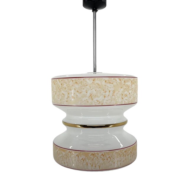 Mid-Century Glass Pendant, Czechoslovakia, 1970s For Sale