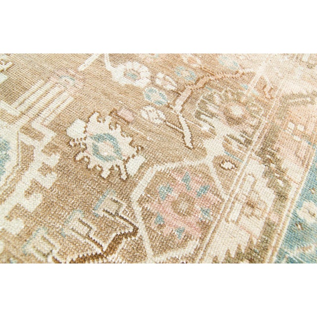 Tan House of Séance - 1910s Antique Kurdish Hand-Knotted Runner - 3’1” X 13’10” For Sale - Image 8 of 10