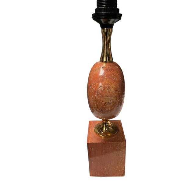 Pink Travertin Lamp by Barbier, 1970s For Sale - Image 4 of 11