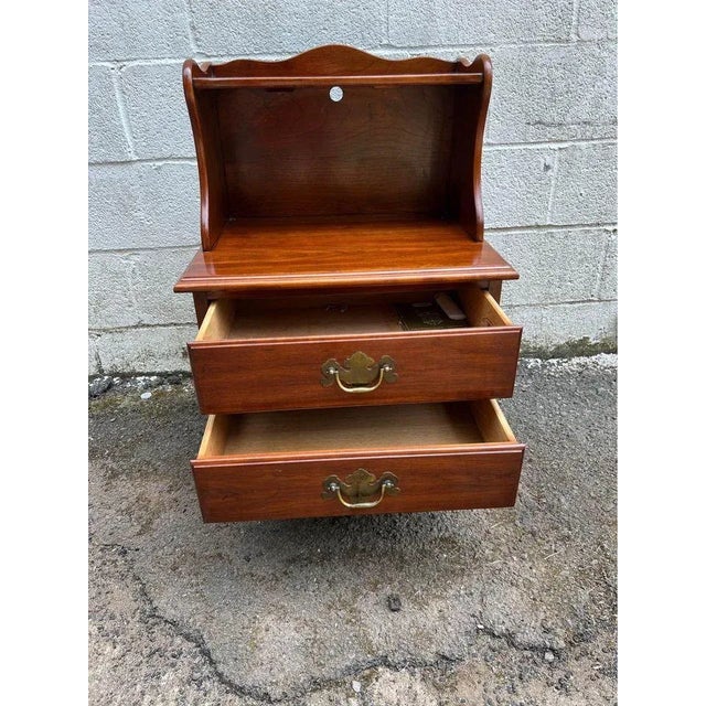 Wood Henkel Harris Solid Cherry Nightstand Bedside Table. For Sale - Image 7 of 11