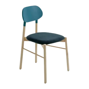 Bokken Upholstered Chair in Natural Beech and Aqua-Marine by Colé Italia