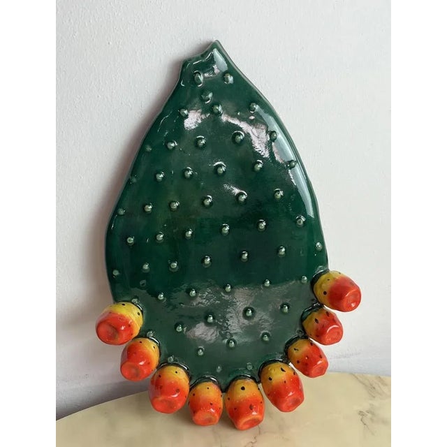 Mural decoration in Sicilian glazed terracotta, Italy, 80s Reproduced a pre -prosecutor of India. It is in excellent...