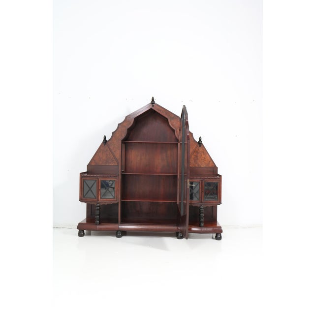 Dutch Art Deco Walnut and Burl Vitrine by Max Coini, 1920s For Sale - Image 3 of 15