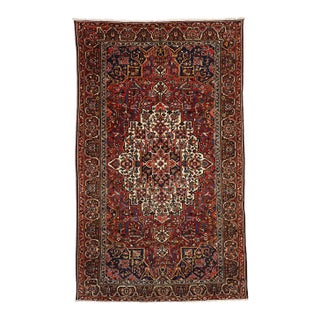 1910's Antique Persian Bakhtiari Medallion Rug - 09'09 X 15'10 For Sale