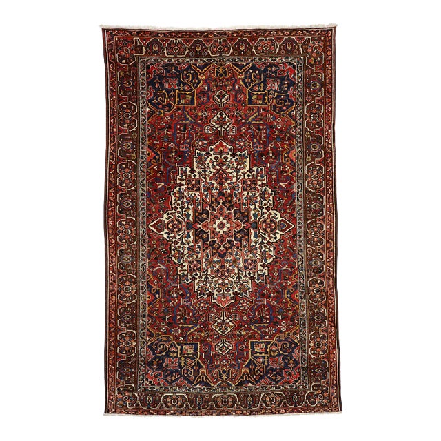 1910's Antique Persian Bakhtiari Medallion Rug - 09'09 X 15'10 For Sale