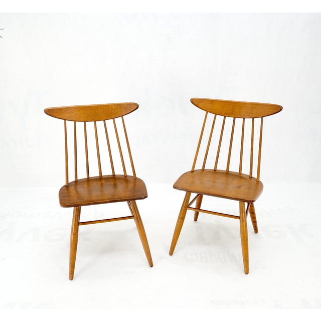 Pair of Mid-Century Modern Solid Maple Conant Ball Russel Right Sid Chairs Mint! For Sale - Image 12 of 16