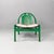 French modern pink leather and green wood Argos armchair by Baumann, 1970s. Fantastic Dining Room Chair Argos model with...