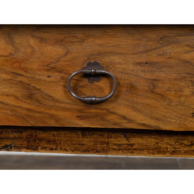 English English Georgian Period 1800s Walnut Table with Drawer and Turned Baluster Legs For Sale - Image 3 of 12