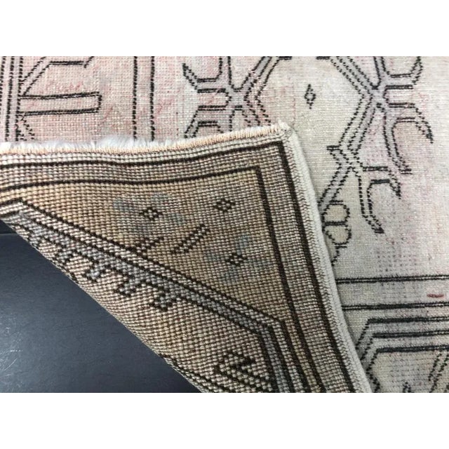 Small Vintage Turkish Neutral Area Rug For Sale - Image 10 of 11