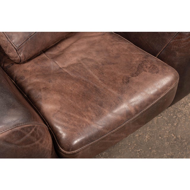 Late 20th Century Overstuffed Leather Lounge Chair in Brown by Incanto Divani For Sale - Image 9 of 12