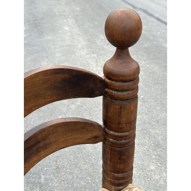 Vintage Oak and Straw Coffee Chair, 1960s For Sale - Image 18 of 18