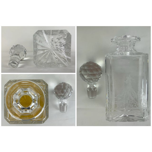 Vintage Royal Brierley Crystal Decanter With English Castle Motif For Sale - Image 12 of 12
