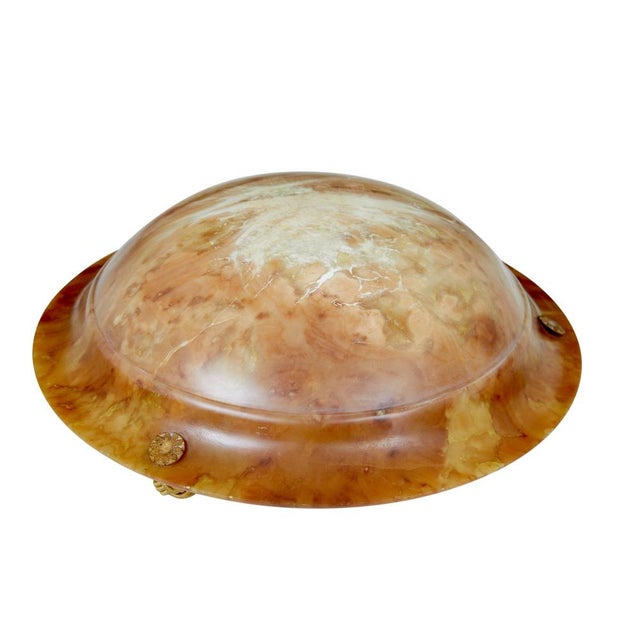 Art Deco Alabaster Hanging Pendant Light, 1930s For Sale - Image 4 of 8