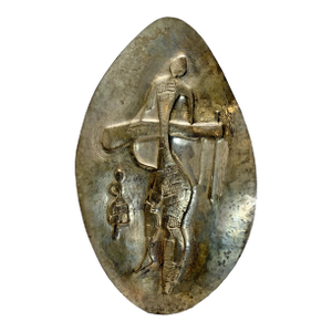 1960s Renato Vanzelli Repoussé Plaque With Stylized Figures