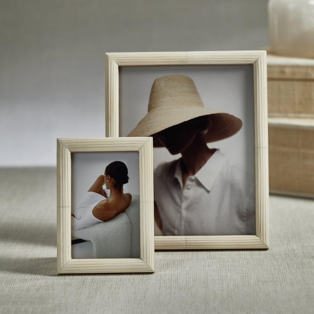 Contemporary Palomar Etched White Bone Photo Frame, 8" x 10" For Sale - Image 3 of 4