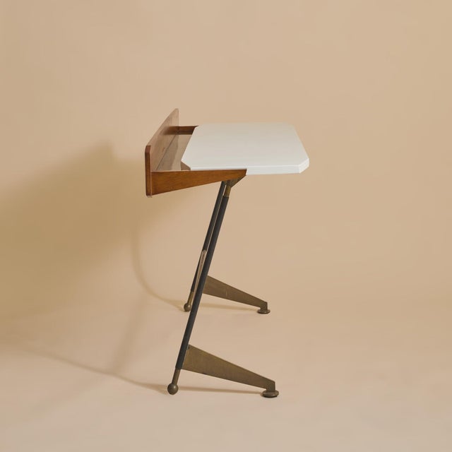 Mid-Century Modern Italian Mahogany Console or Desk in the Manner of Luigi Fornasari, 1950s For Sale - Image 3 of 11