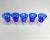 Bohemia Cobalt Blue Cut to Clear Crystal Glasses- Set of 5 For Sale - Image 4 of 11