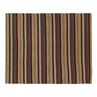 Vintage Persian Kilim, Cream Yellow and Burgundy Stripes - Rug & Kilim For Sale