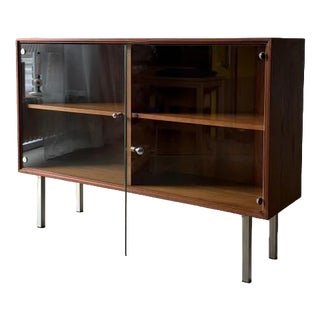 Minimalist Display Cabinet in Teak and Chrome, 1960s For Sale