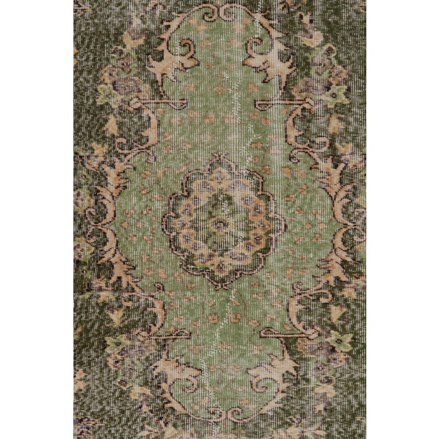 Vintage Zeki Muren Rug in Green and Brown For Sale In New York - Image 6 of 7