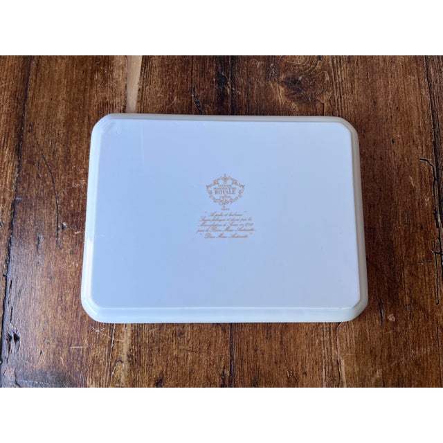 Cornflower Blue Late 20th Century Ancienne Manufacture Royale De Limoges France Marie Antoinette Pattern Platter Tray For Sale - Image 8 of 9