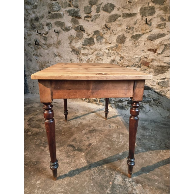 Vintage French Pine Table with Extendable Side, 1930s For Sale - Image 11 of 17
