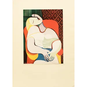 1960s After Pablo Picasso "Le Rêve (Dream)", Vintage Period Cubist Full-Color Print