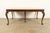 Queen Anne Romweber Style Georgian Walnut and Burl Wood Extension Dining Table, Newly Refinished For Sale - Image 3 of 17