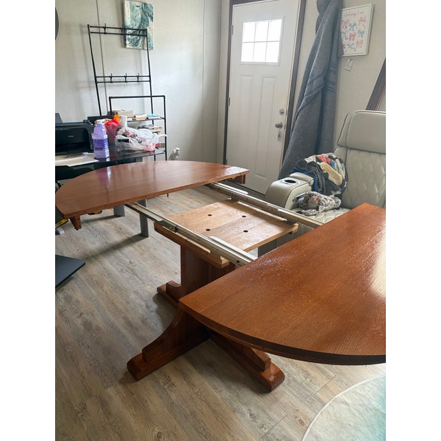Round Oak Pedestal Dining Table For Sale In Oklahoma City - Image 6 of 7