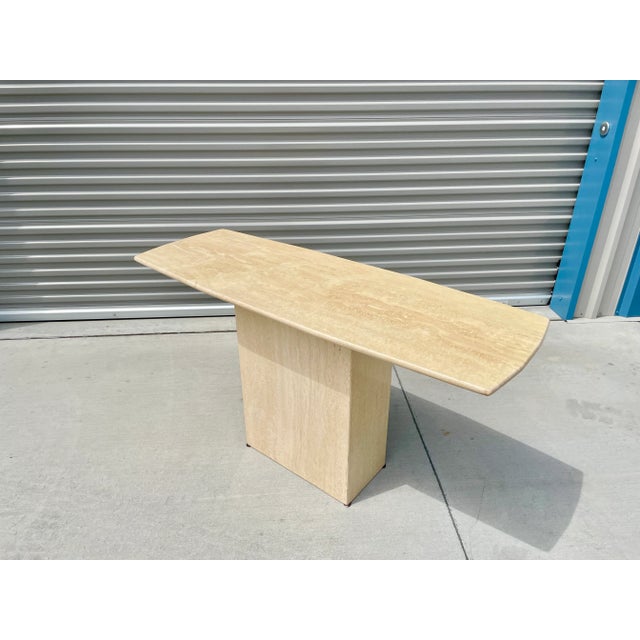 Stone 1970s Vintage Italian Marble Console Table For Sale - Image 7 of 13