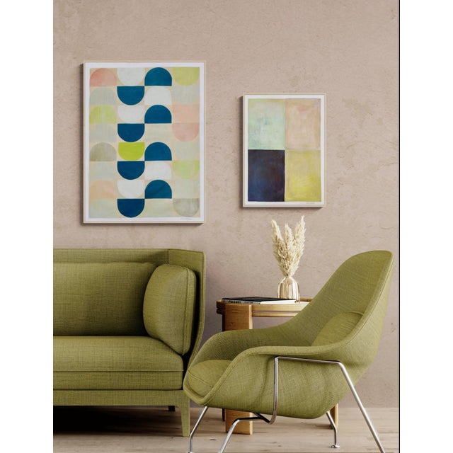 Contemporary Mixed Media Pattern With Teal For Sale - Image 3 of 4