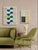 Contemporary Mixed Media Pattern With Teal For Sale - Image 3 of 4