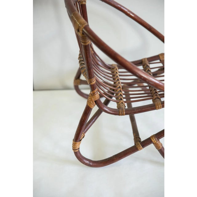:: Vintage mid century kid's rattan chair - beyond adorable and precious! Gorgeous differentiating colors of rattan. Shows...