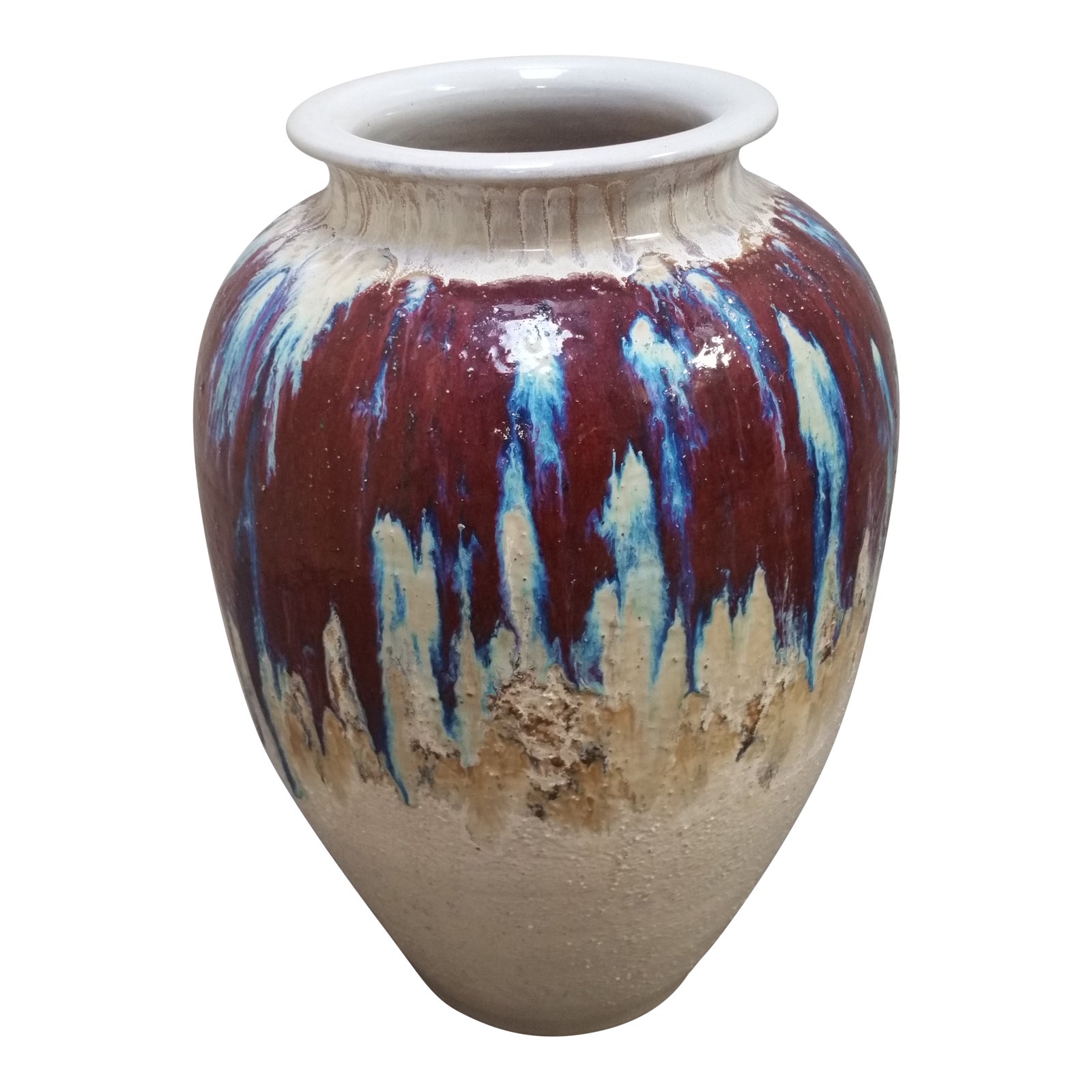 1950s Vintage Drip Glaze Floor Vase Chairish