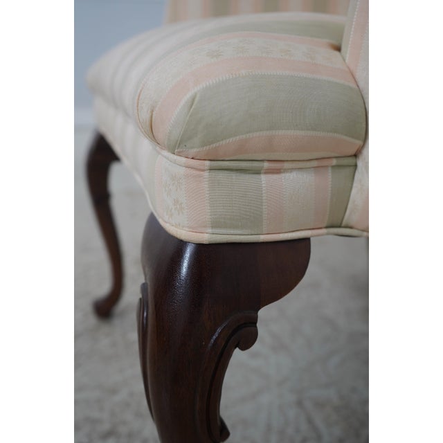 Queen Anne Mahogany Leg Upholstered Chair For Sale - Image 11 of 18