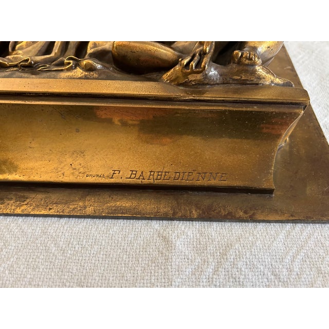 Large French 19th Century Neoclassical bronze bas relief wall Plaque from the foundry of Ferdinand Barbedienne. This is an...