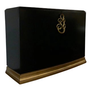 Theodore Alexander Modern Black and Gold Serpens Cabinet For Sale