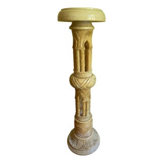 Alabaster Flower Column, Italy, 1950s For Sale