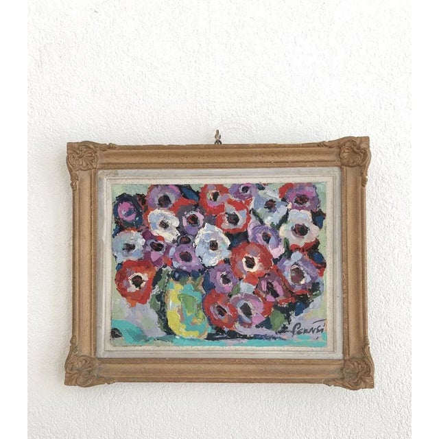 Percival Pernet, Fleurs, Oil on Paper on Canvas, Framed For Sale - Image 10 of 10