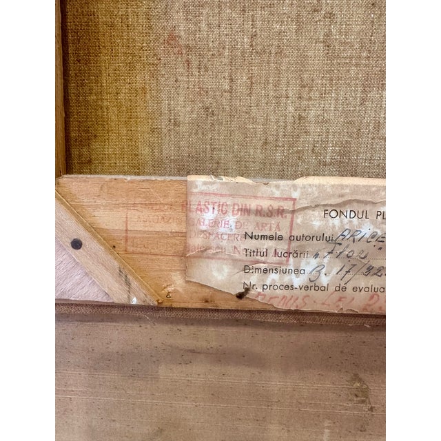 Purple Early 20th Century Painting Vase With Flowers by Aurelia Aricescu Vasiliu - Oil on Canvas With Frame - Signed For Sale - Image 8 of 8