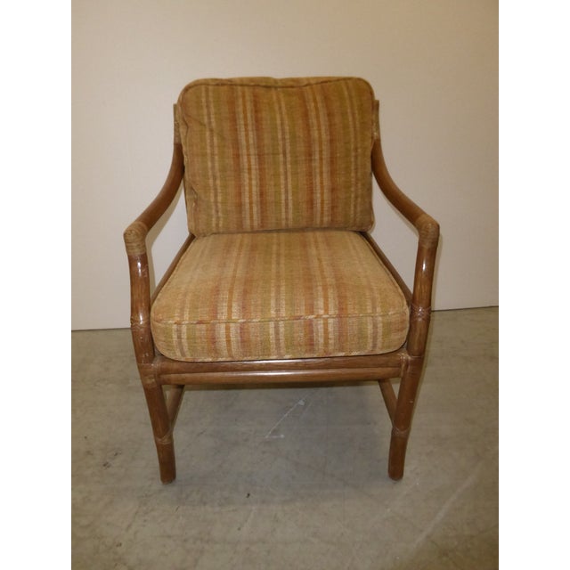 Vintage Mid Century Modern McGuire Tan Stripped Bamboo ...