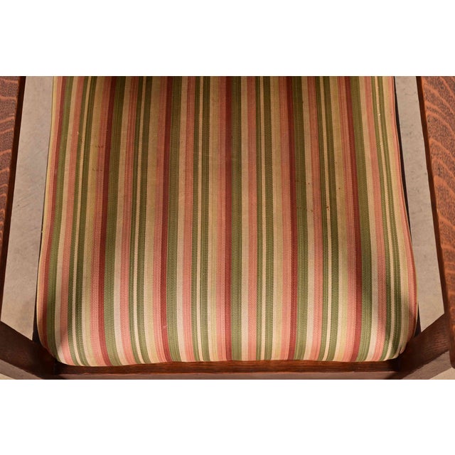 Wood Charles Stickley Antique Mission Oak Arts & Crafts Reclining Morris Lounge Chair, Circa 1910 For Sale - Image 7 of 13