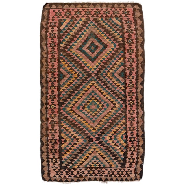 1960s Vintage Turkish Kilim Multicolor Handmade Tribal Wool Rug For Sale - Image 10 of 10
