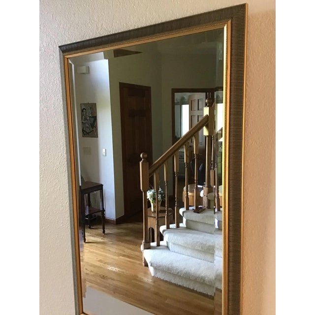 Gray Vintage Beveled Hall Wall Mirror For Sale - Image 8 of 11