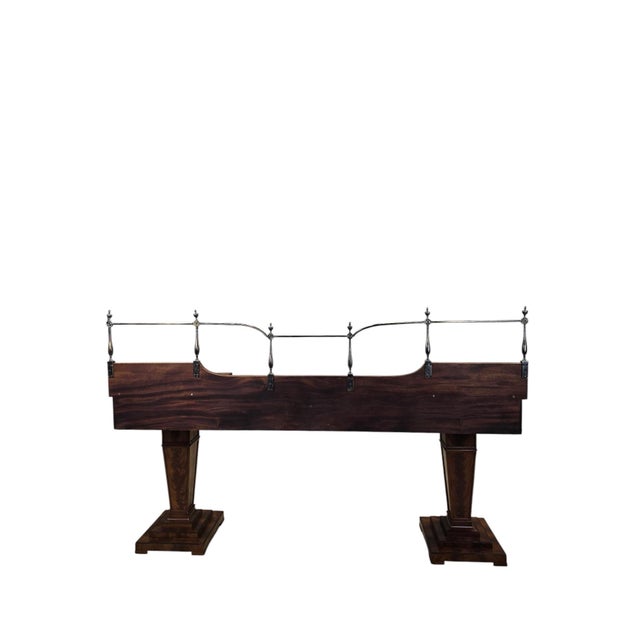 Wood Late 19th Century Monumental Antique English Regency Revival Flame Mahogany Executive Desk For Sale - Image 7 of 12