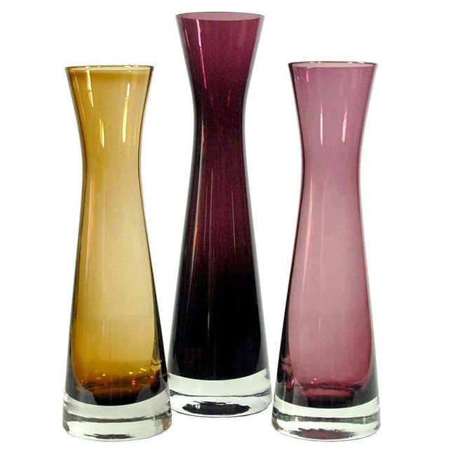 Brown Glass Vases from Ingrid, Germany, 1970s, Set of 3 For Sale - Image 8 of 8